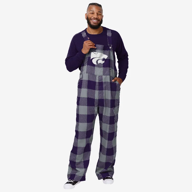 Kansas State Wildcats Mens Plaid Bib Overalls