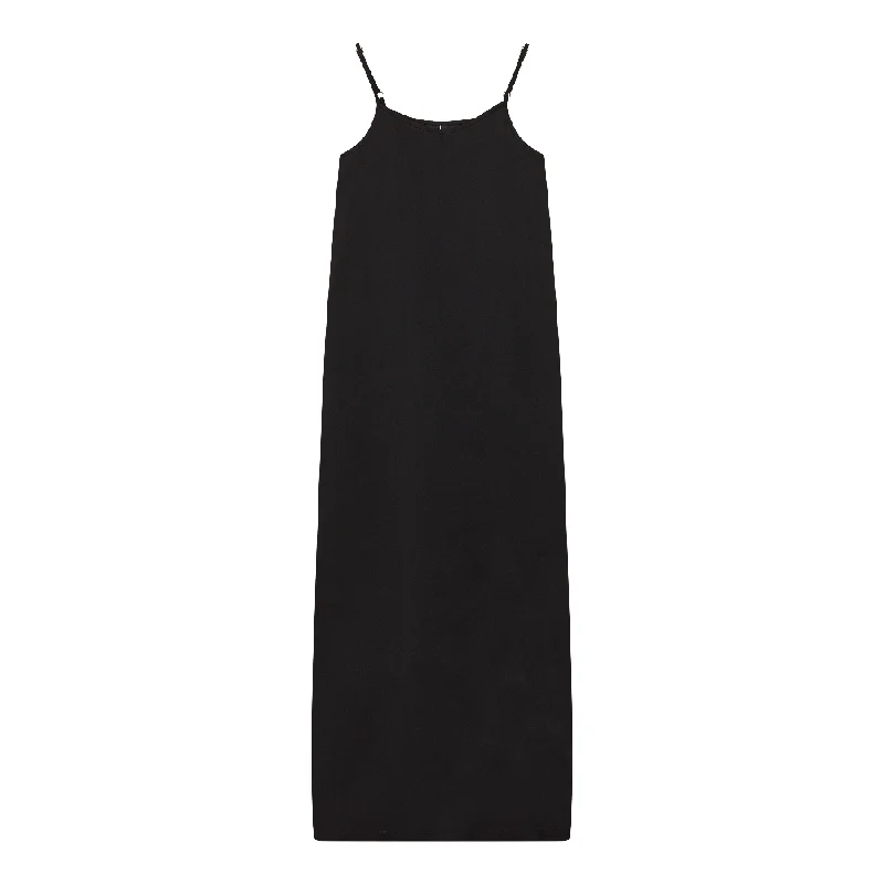 maxi dress silk jumper - black