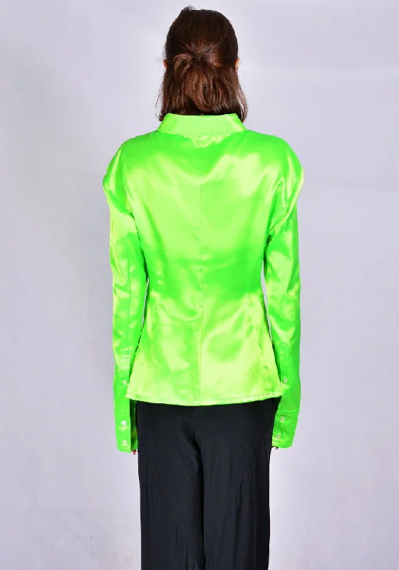 KWAIDAN EDITIONS AW20WT059W-PS TILTED SHIRT NEON GREEN