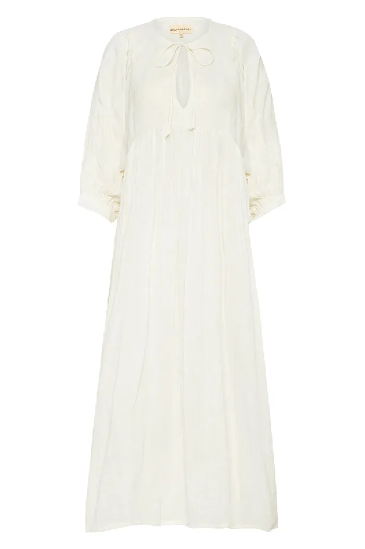 Kyra Midi Dress ~ White Gauze