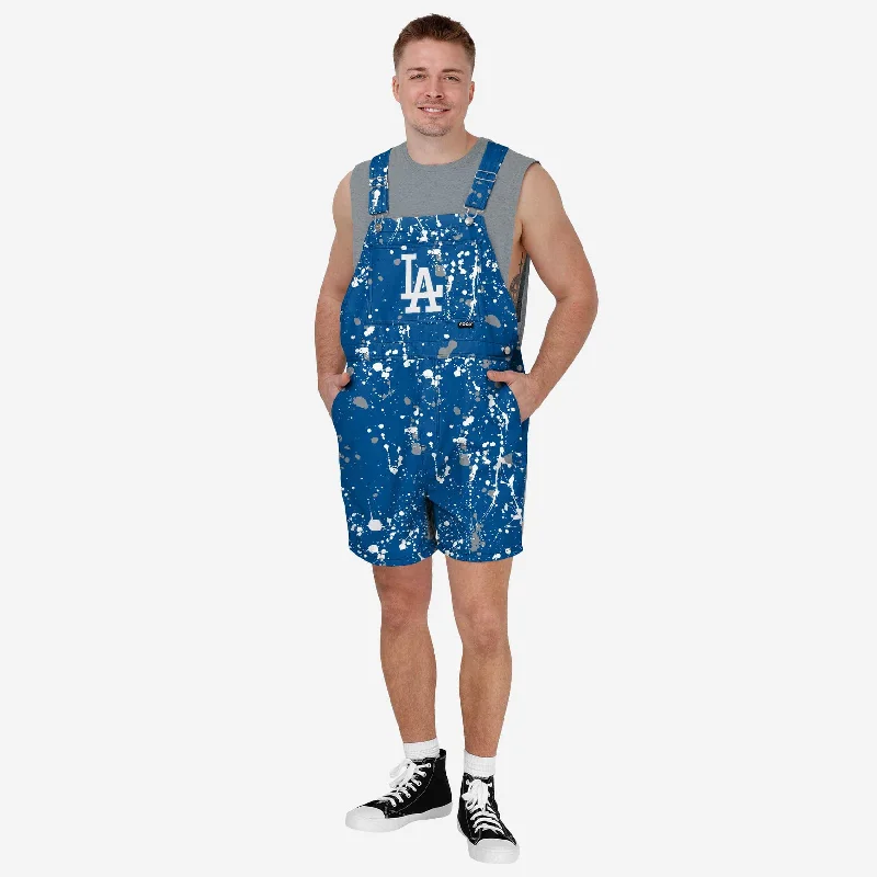 Los Angeles Dodgers Mens Paint Splatter Bib Shortalls