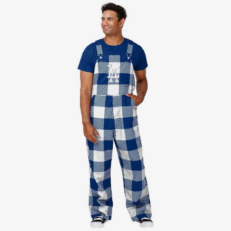 Los Angeles Dodgers Mens Plaid Bib Overalls