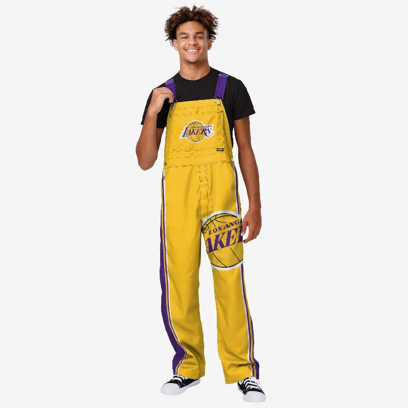 Los Angeles Lakers Mens Team Stripe Bib Overalls