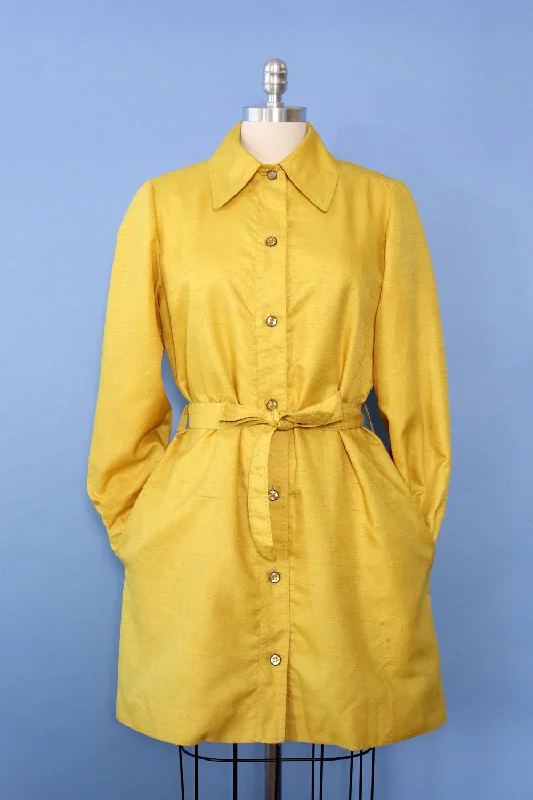 Meyer Lemon Shantung Shirtdress M