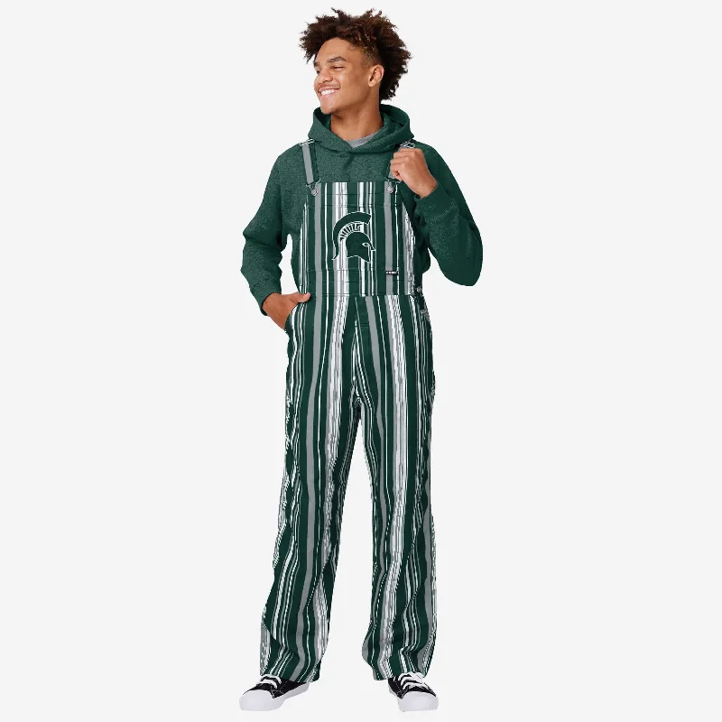 Michigan State Spartans Mens Hyper Stripe Bib Overalls