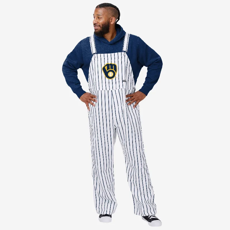 Milwaukee Brewers Mens Pinstripe Bib Overalls