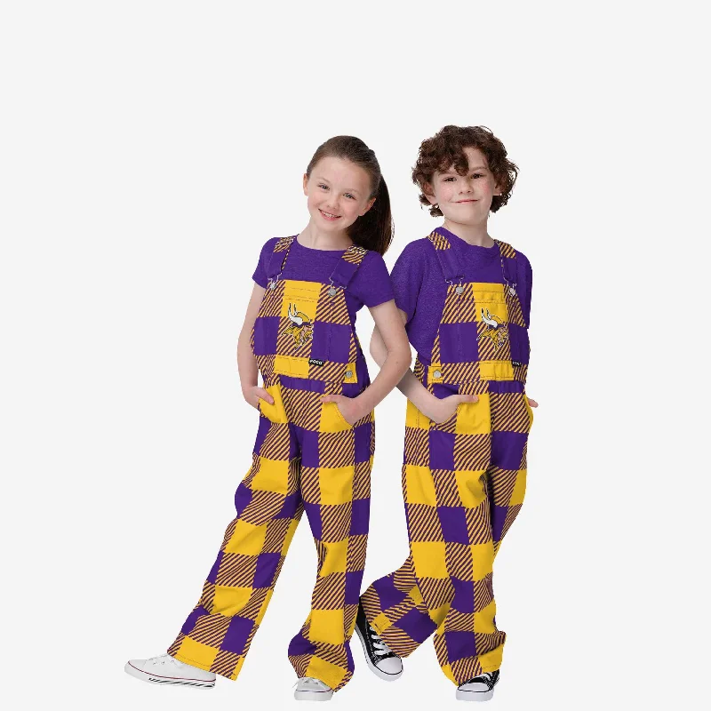 Minnesota Vikings Youth Plaid Bib Overalls