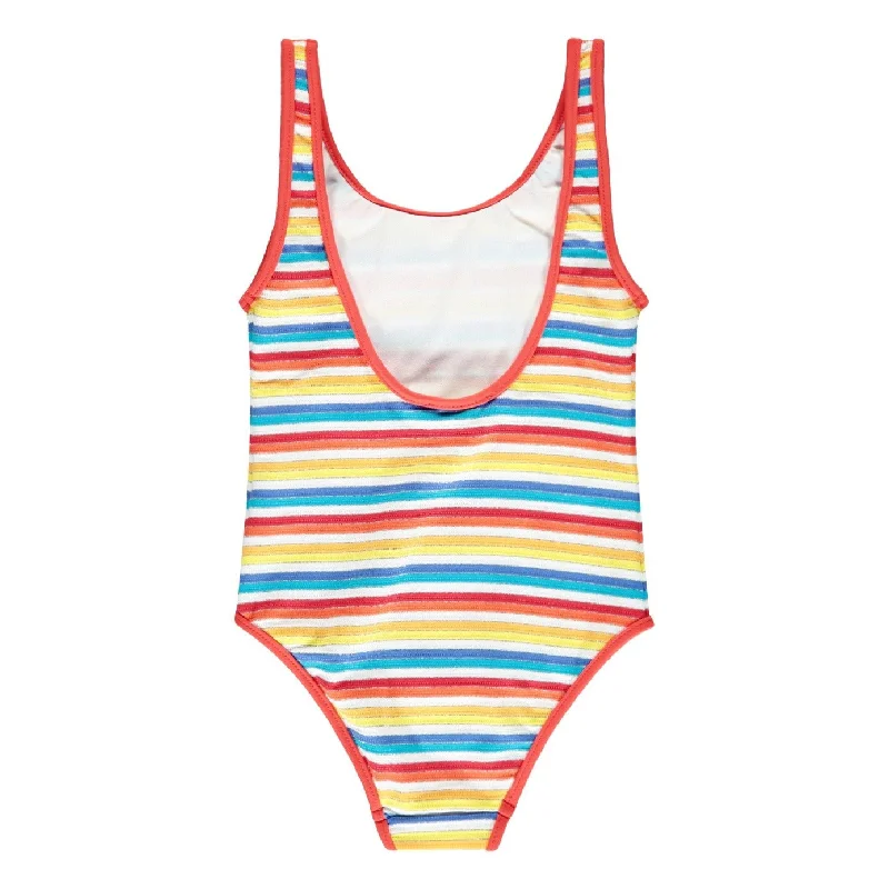 Multicolored Striped Swimsuit