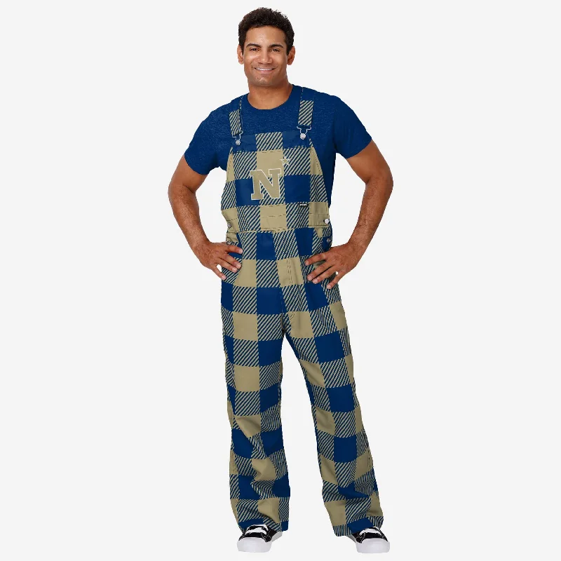 Navy Midshipmen Mens Plaid Bib Overalls