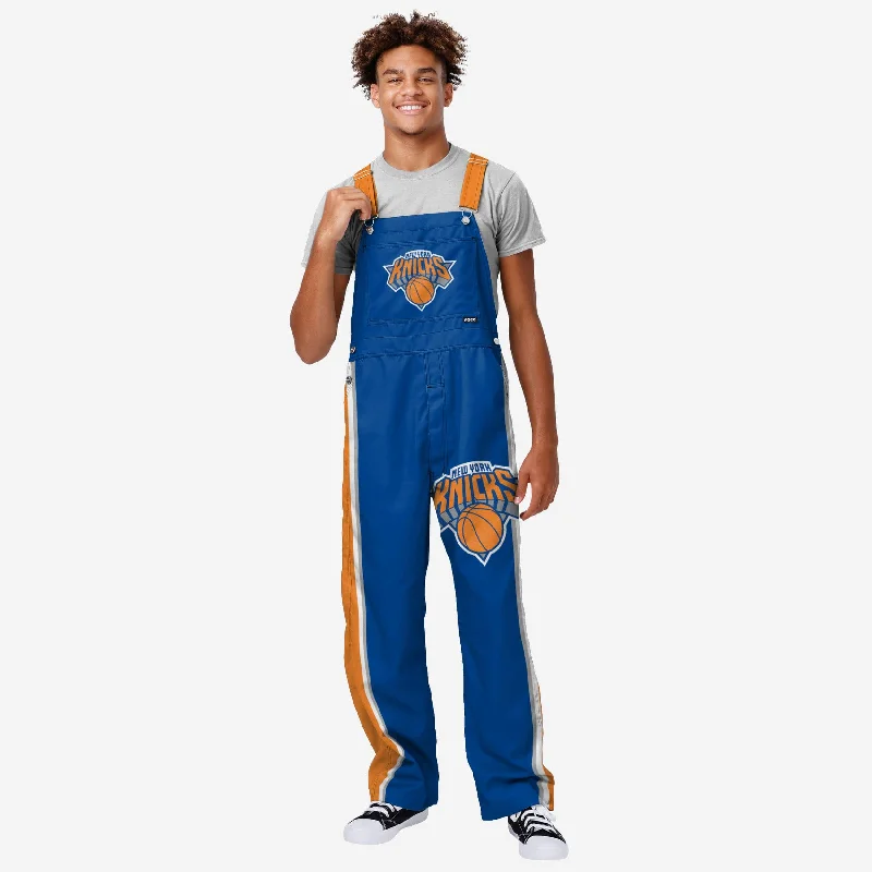 New York Knicks Mens Team Stripe Bib Overalls