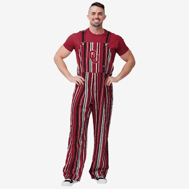 Oklahoma Sooners Mens Hyper Stripe Bib Overalls