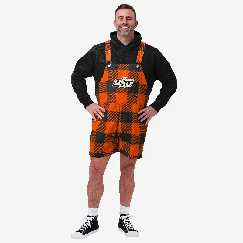 Oklahoma State Cowboys Mens Plaid Bib Shortalls