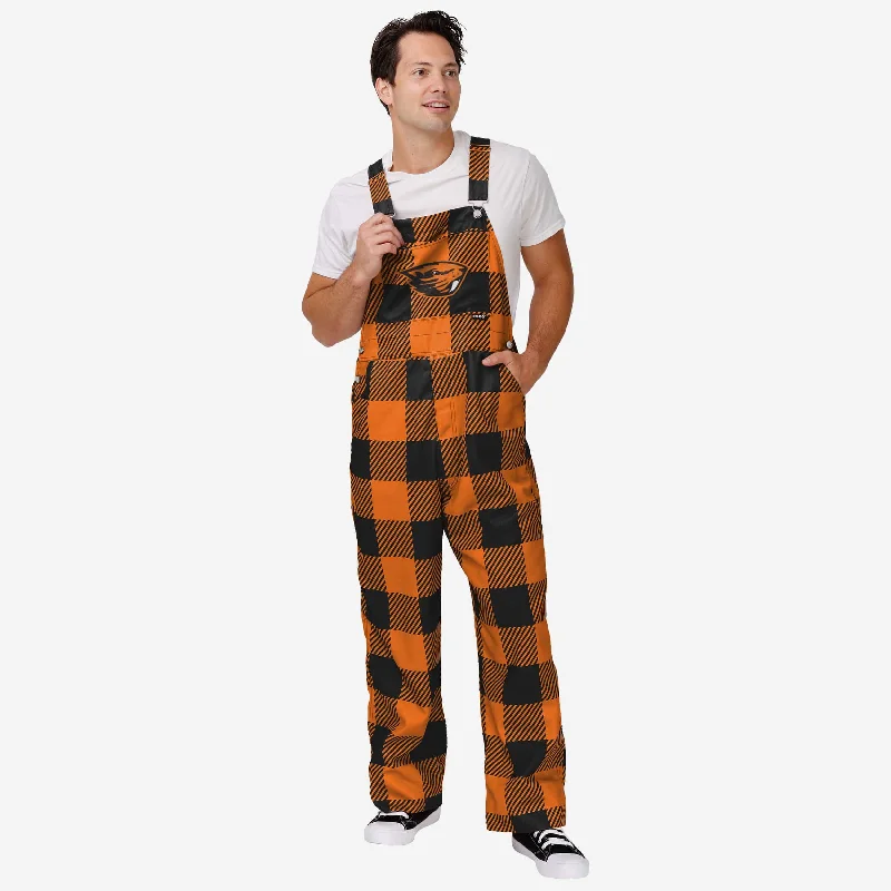 Oregon State Beavers Mens Plaid Bib Overalls