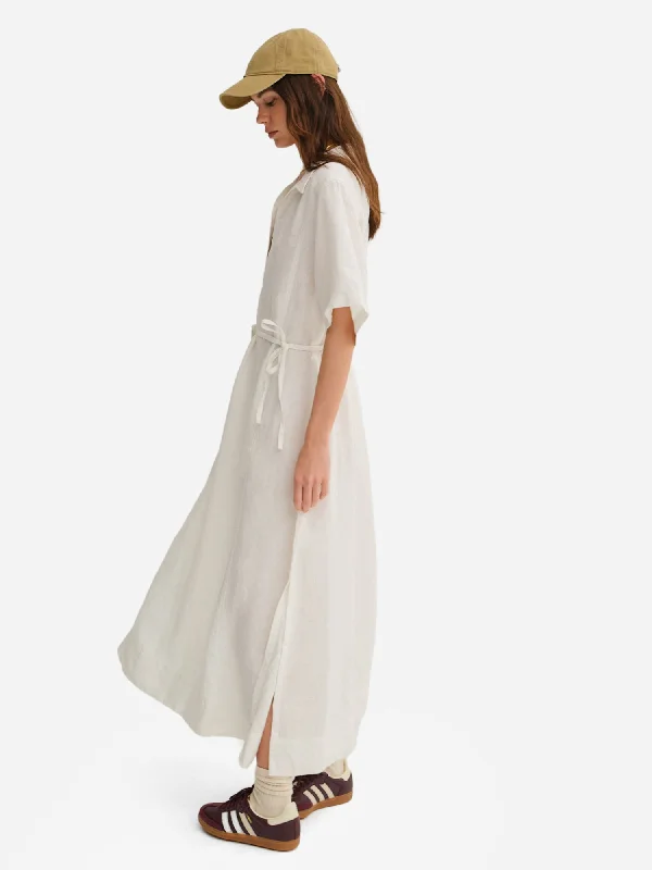 Organic Linen Belt Maxi Dress