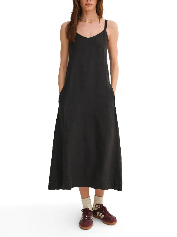 Organic Linen Tie Back Maxi Dress