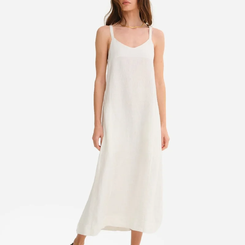 Organic Linen Tie Back Maxi Dress