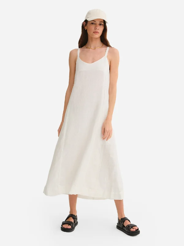 Organic Linen Tie Back Maxi Dress