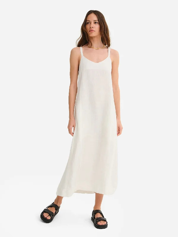 Organic Linen Tie Back Maxi Dress