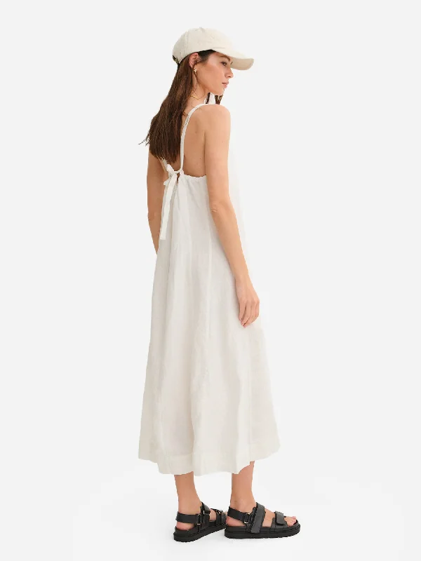 Organic Linen Tie Back Maxi Dress