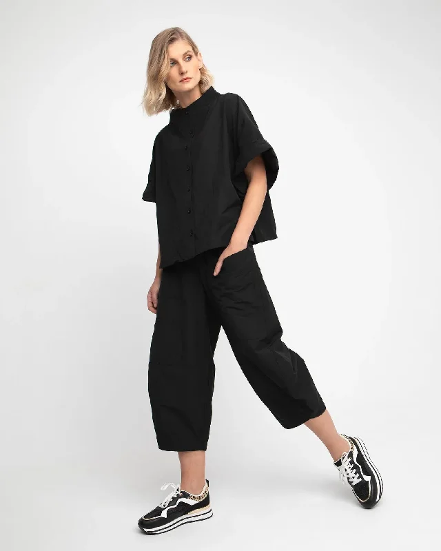 Ozai N Ku Barrel Leg Pants, Black