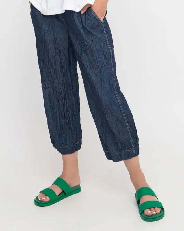 Ozai N Ku Crinkle Crop Trousers, Denim