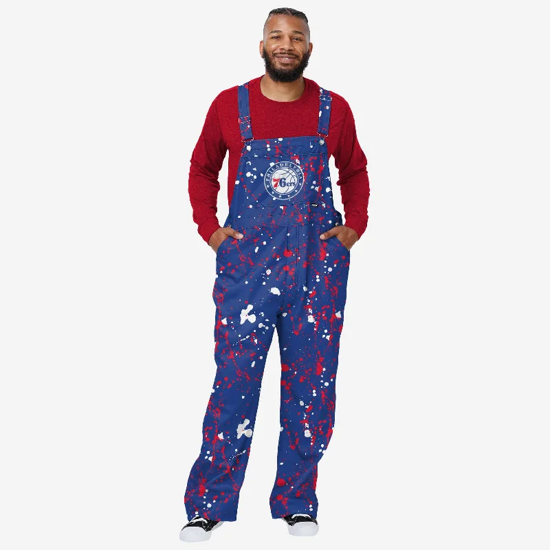 Philadelphia 76ers Mens Paint Splatter Bib Overalls