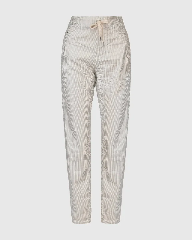 Pinstripe Iconic Stretch Jeans, Pearl/white