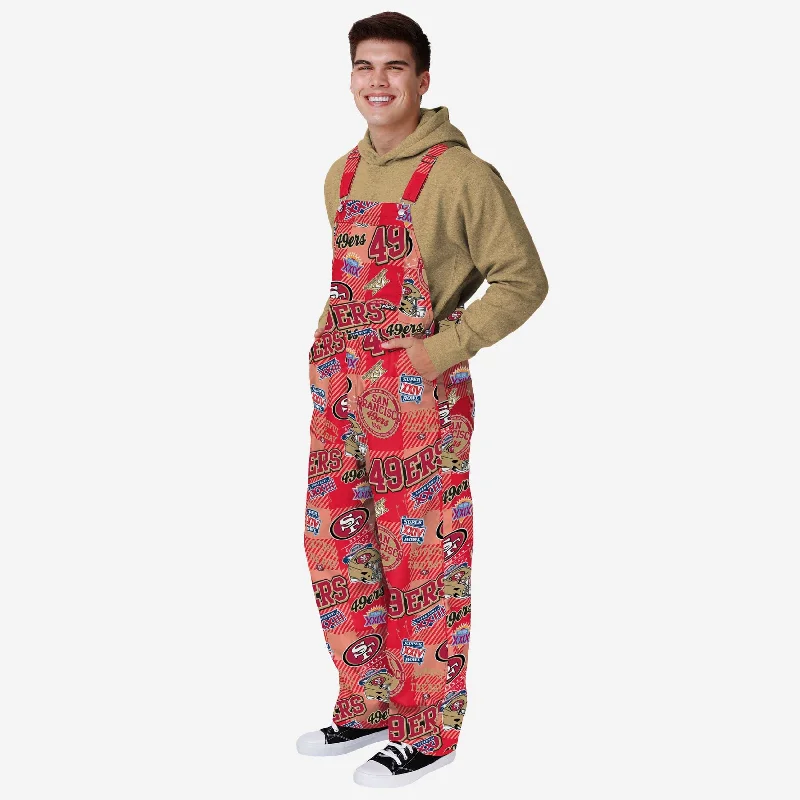 San Francisco 49ers Mens Historic Print Bib Overalls