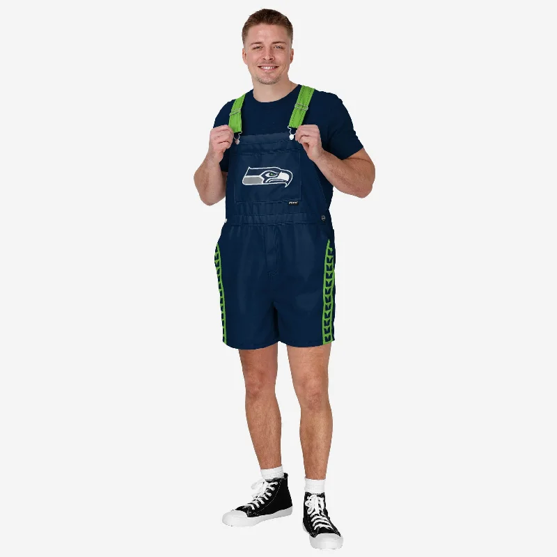 Seattle Seahawks Mens Team Stripe Bib Shortalls