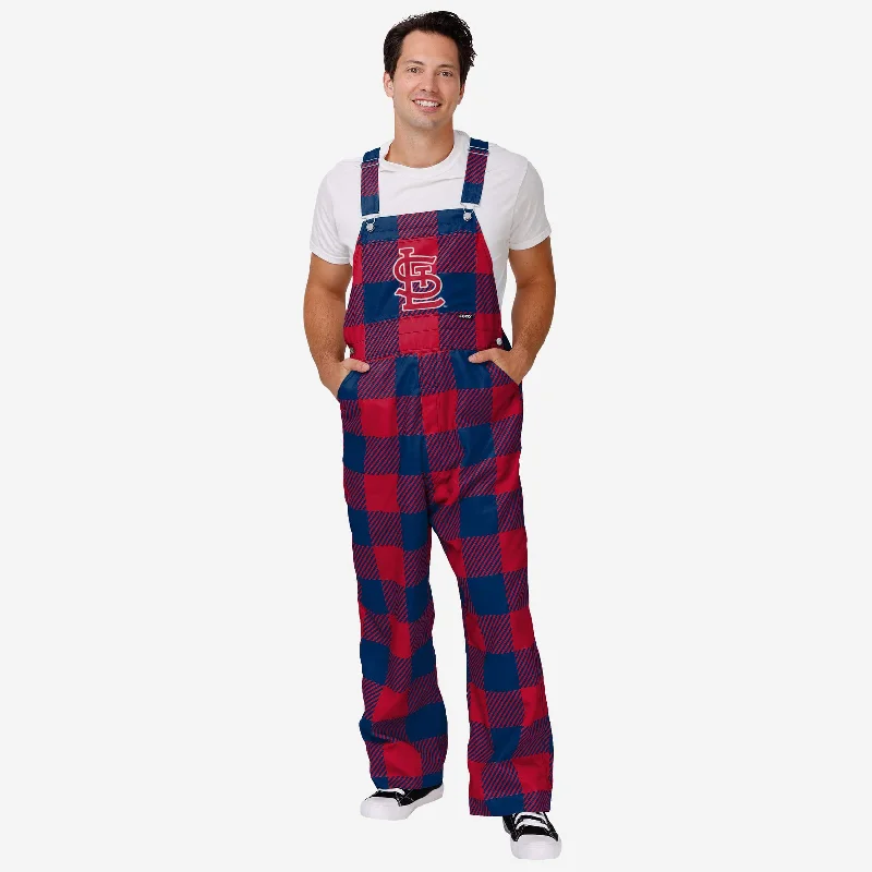 St Louis Cardinals Mens Plaid Bib Overalls