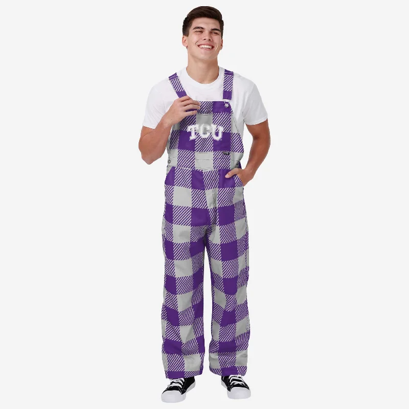 TCU Horned Frogs Mens Plaid Bib Overalls