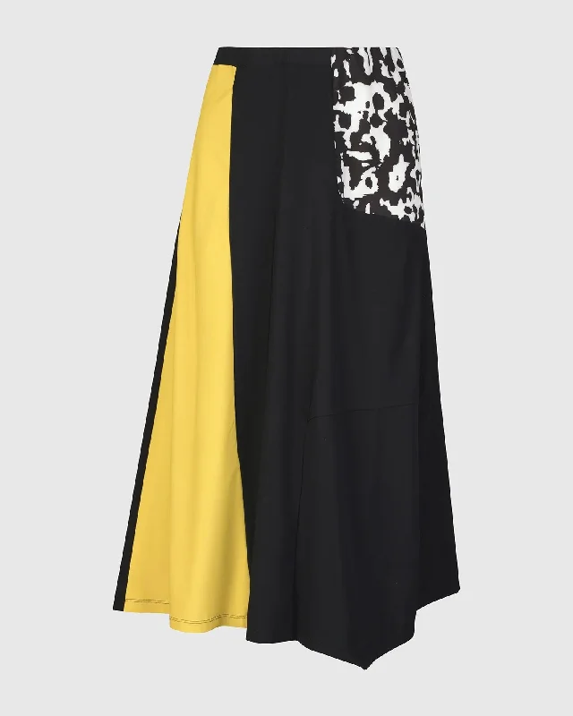 Tekbika Swing Maxi Skirt, Yellow/print