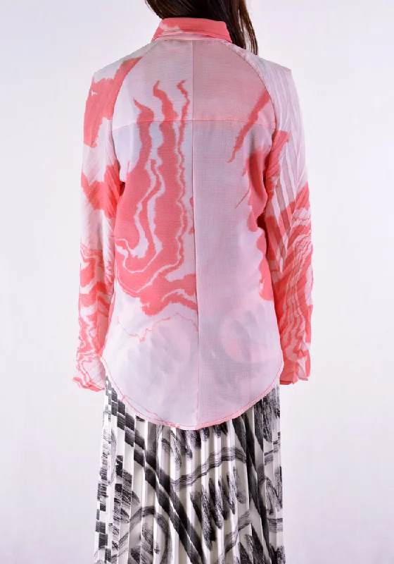 THEBE MAGUGU TM SS20-00001 ZEBRA MUD BLOUSE WHITE/RED