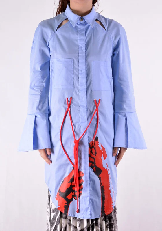 THEBE MAGUGU TM SS20-00004 WOMANDLA LONG SHIRT POWDER BLUE