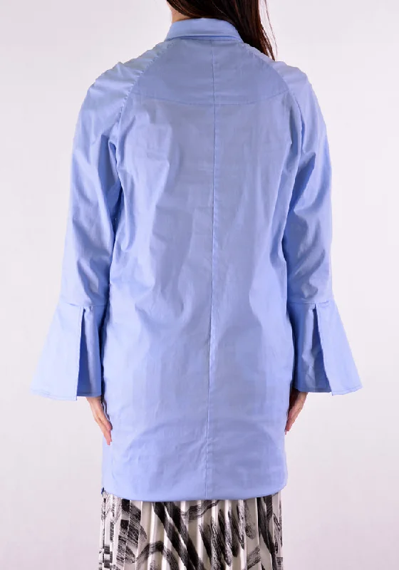 THEBE MAGUGU TM SS20-00004 WOMANDLA LONG SHIRT POWDER BLUE