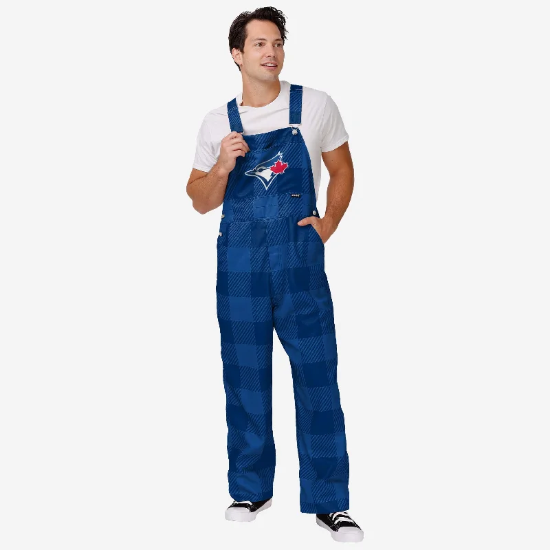 Toronto Blue Jays Mens Plaid Bib Overalls