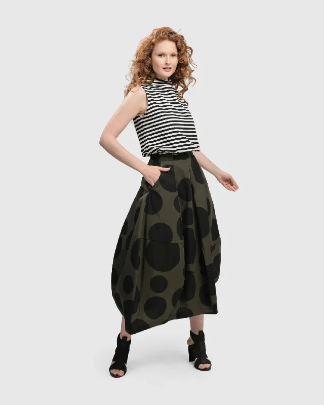 Urban Dots Lotus Balloon Skirt, Khaki