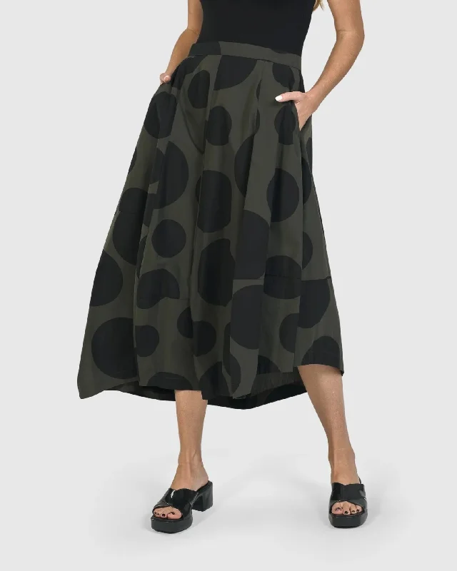 Urban Dots Lotus Balloon Skirt, Khaki