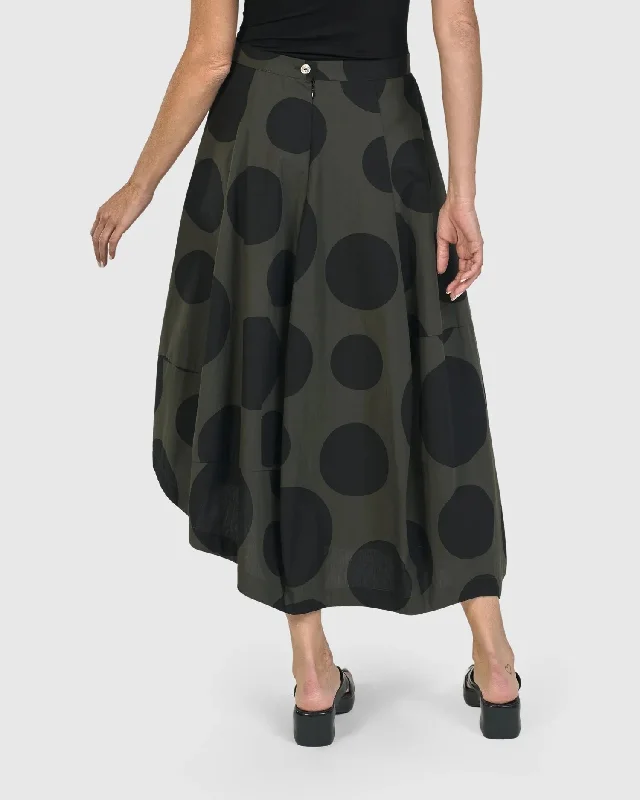 Urban Dots Lotus Balloon Skirt, Khaki