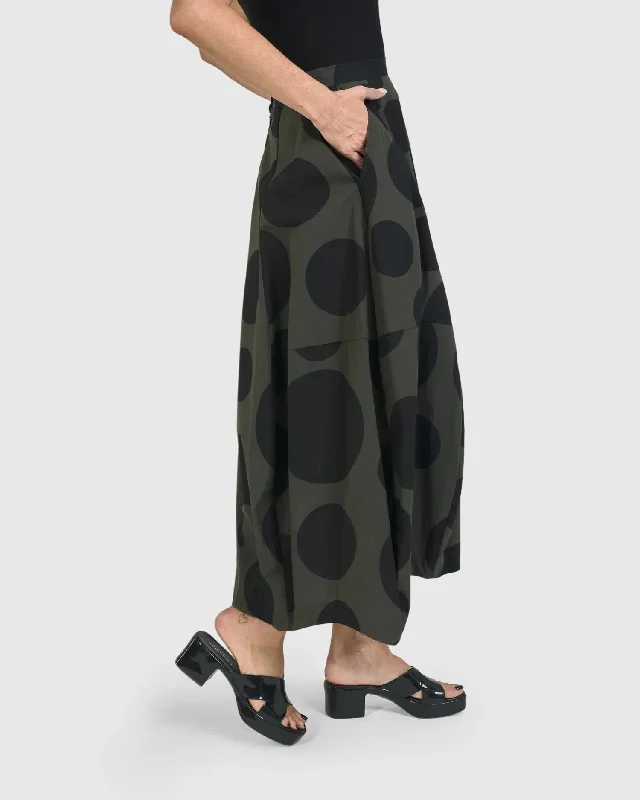 Urban Dots Lotus Balloon Skirt, Khaki