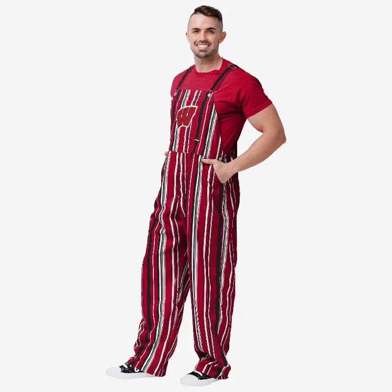 Wisconsin Badgers Mens Hyper Stripe Bib Overalls