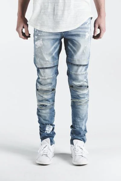 Men's Jeans with a Frayed Hem for a Casual and Effortless StyleAli Denim (Light Wash)