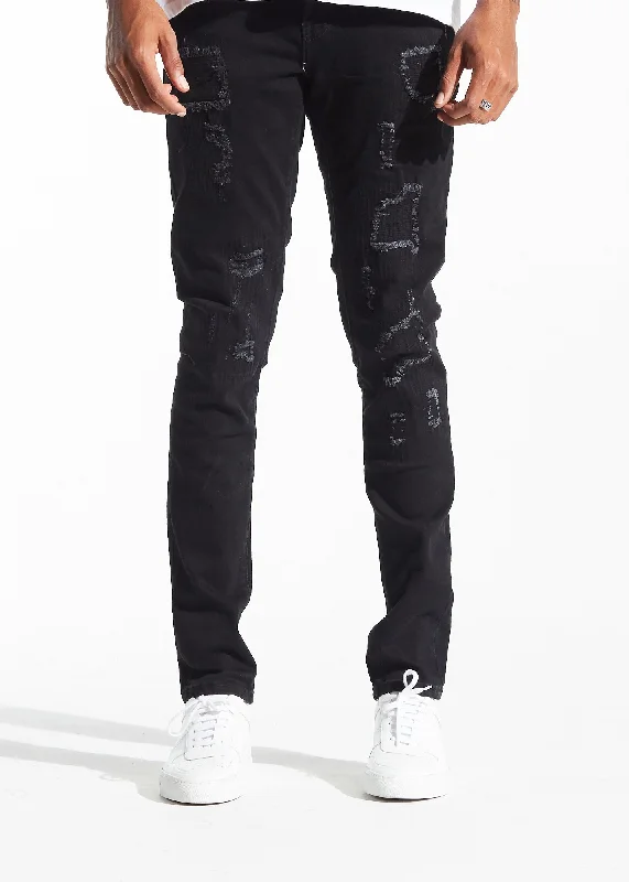 Men's Jeans with a Frayed Hem for a Casual and Effortless StyleAtlantic Denim (Black)