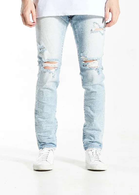 Men's Ripped Skinny Jeans in Acid Wash for an Edgy and Punk - Inspired StyleAtlantic Denim (Light Blue Stone)