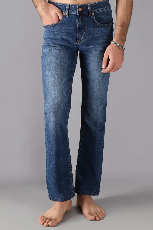 Men's Cargo Jeans with Multiple Pockets for a Practical and Outdoor - Friendly LookBlack Magic (Slim Mid Blue)