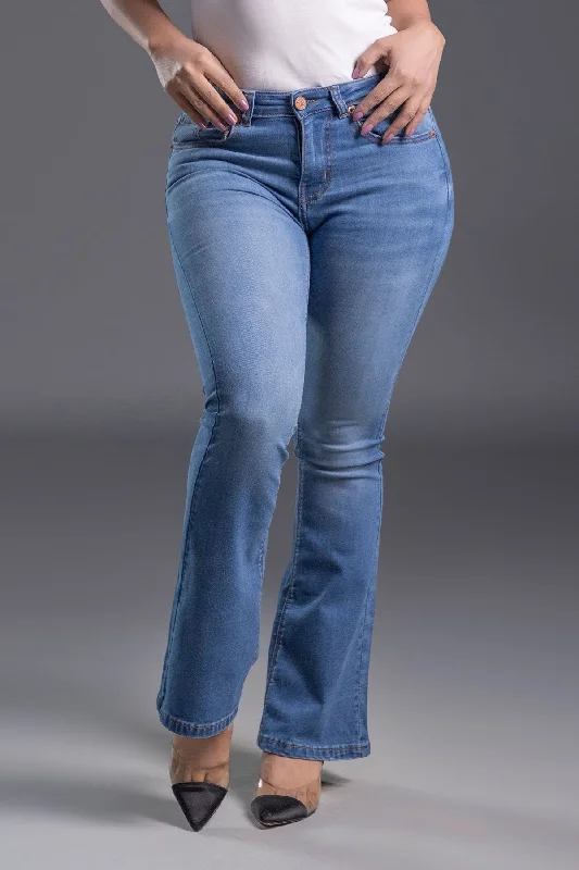 Men's Colored Jeans in Burgundy for a Bold and Fashion - Forward LookMid Rise Bootcut Denim Jeans (Ice blue)
