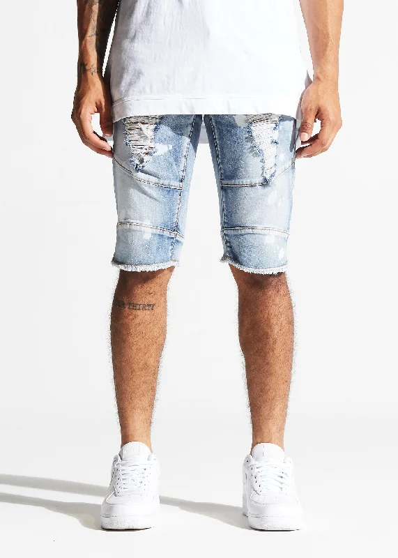 Men's Jeans with a Zip - Off Lower Leg for Convertible StyleBrett Shorts (Light Blue)