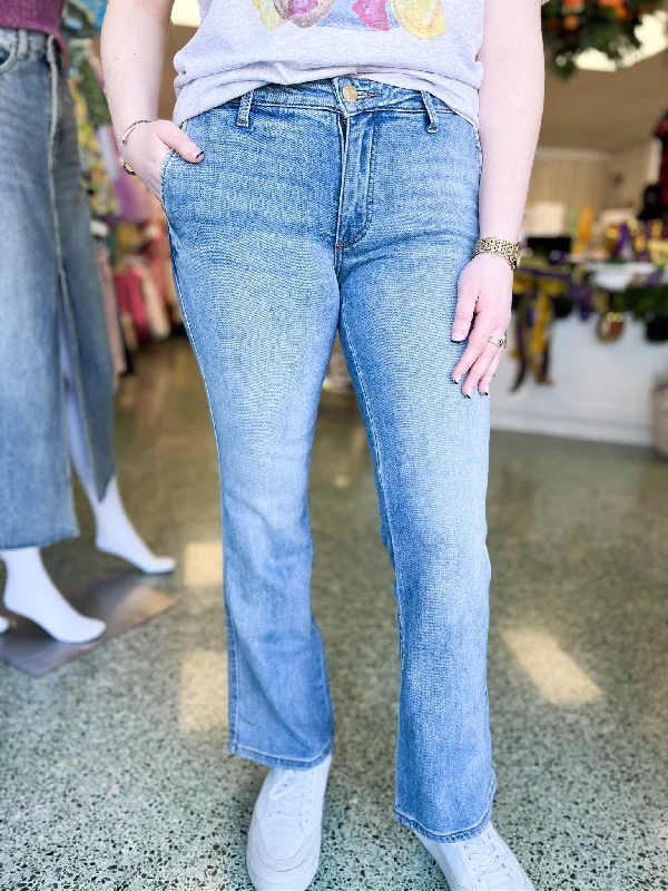Men's Colored Jeans in Burgundy for a Bold and Fashion - Forward LookDecreased Kelsey Mid Rise Flare