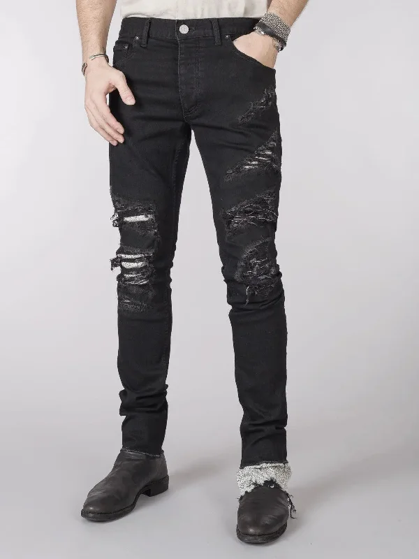 Plus Size Men's Straight Leg Jeans with Reinforced Knees for DurabilityDENIM