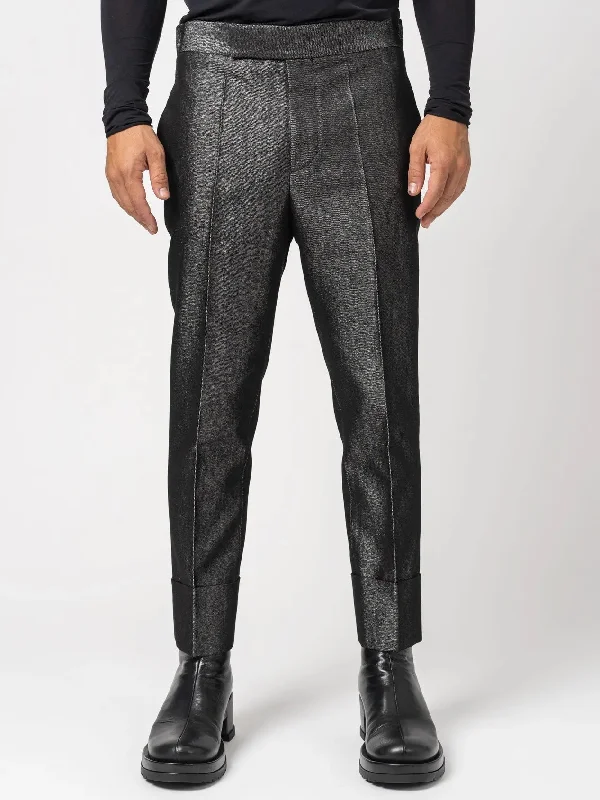 Plus Size Men's Relaxed Fit Jeans with a Tapered Leg for a Laid - Back VibeDenim Lamé Trousers